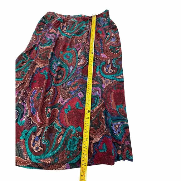 Vintage Diane von Furstenberg DVF Midi Skirt SZ 16 Paisley Fairy Dark Academia - Picture 11 of 14